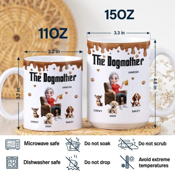 The Dogmother Dogfather - Personalized White Edge-to-Edge Mug