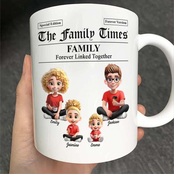 The Family Times Newspaper Theme - Personalized Mug The Family Times Newspaper Theme - Personalized Mug