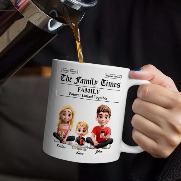 The Family Times Newspaper Theme - Personalized Mug The Family Times Newspaper Theme - Personalized Mug
