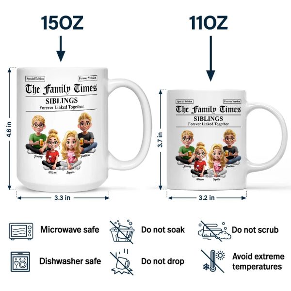 The Family Times Newspaper Theme - Personalized Mug The Family Times Newspaper Theme - Personalized Mug
