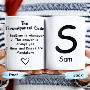 The Grandparent Code Heart Symbol Custom Mug - Personalized Custom Coffee Mug - GRM044_MG