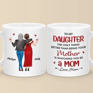 The Greatest Joy Of Being Your Mother Is Seeing You Become An Amazing Mom - Family Personalized Custom Mug - Gift For Daughter