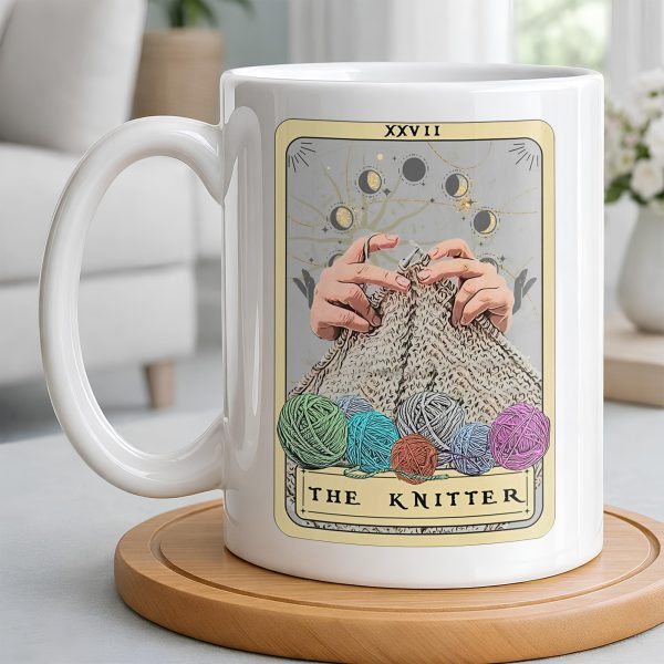 The Knitter Tarot Card Style With Yarn Balls - Personalized Custom Coffee Mug - HOB055_MG