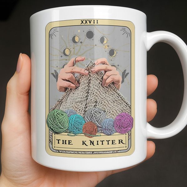 The Knitter Tarot Card Style With Yarn Balls - Personalized Custom Coffee Mug - HOB055_MG