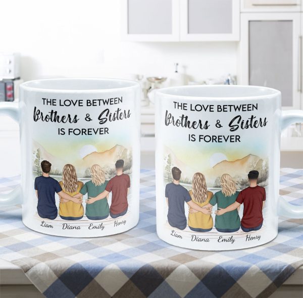 The Love Between Brothers & Sisters Is Forever - Personalized Mug The Love Between Brothers & Sisters Is Forever - Personalized Mug