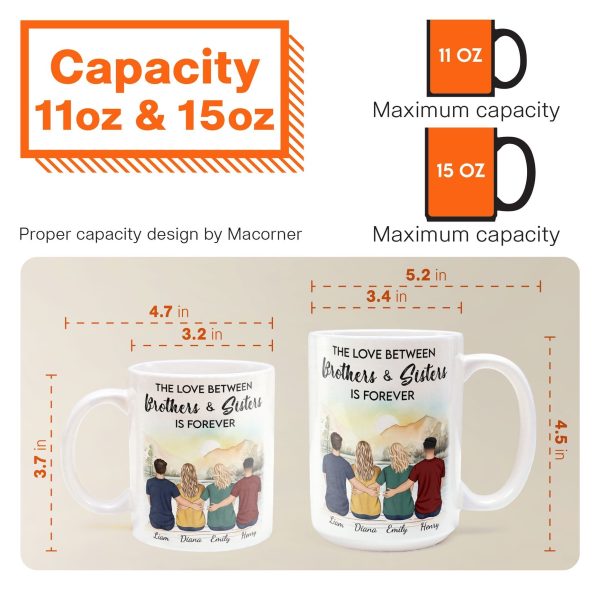 The Love Between Brothers & Sisters Is Forever - Personalized Mug The Love Between Brothers & Sisters Is Forever - Personalized Mug