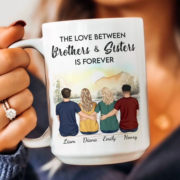 The Love Between Brothers & Sisters Is Forever - Personalized Mug The Love Between Brothers & Sisters Is Forever - Personalized Mug