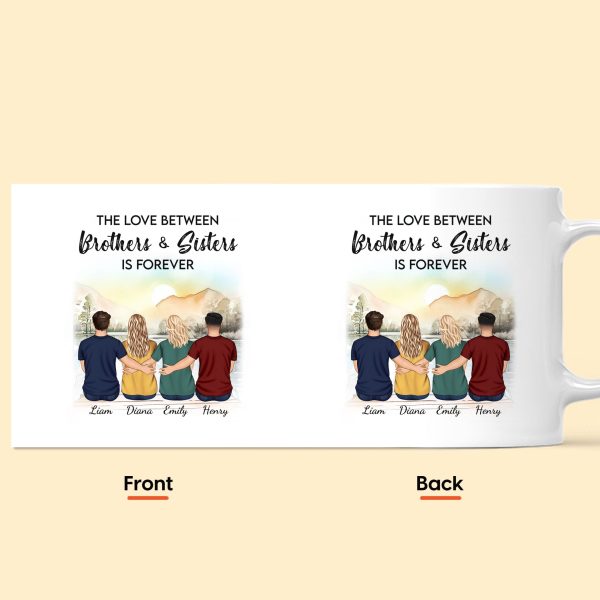 The Love Between Brothers & Sisters Is Forever - Personalized Mug The Love Between Brothers & Sisters Is Forever - Personalized Mug