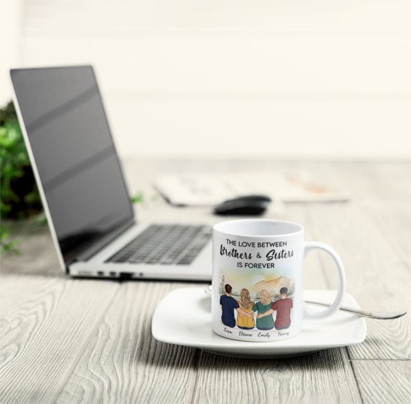 The Love Between Brothers & Sisters Is Forever - Personalized Mug The Love Between Brothers & Sisters Is Forever - Personalized Mug