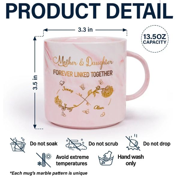 The Love Between Mother & Daughter Is Forever - Personalized Marble Mug