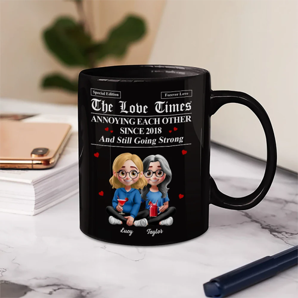 The Love Times Newspaper Theme - Personalized Mug The Love Times Newspaper Theme - Personalized Mug