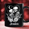The Lovers Skeletons Personalized Mug, Spooky Gothic Couple Gift with Custom Name The Lovers Skeletons Personalized Mug, Spooky Gothic Couple Gift with Custom Name