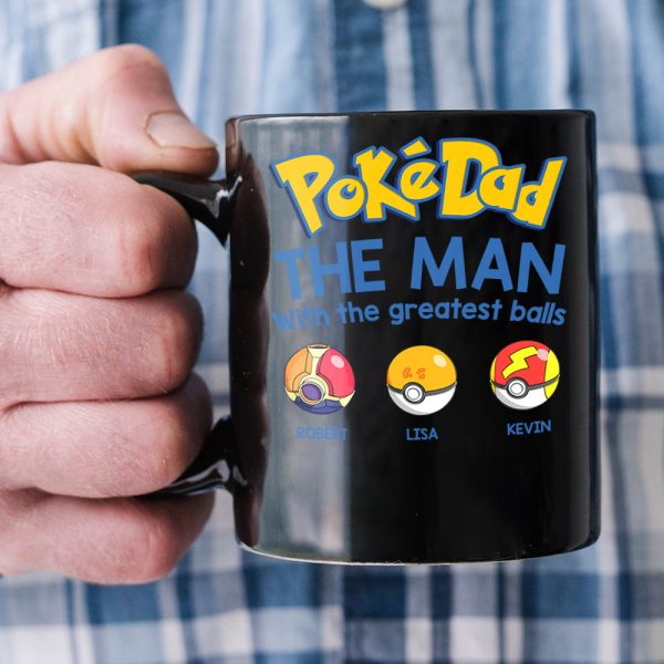 The Man With The Greatest Balls Personalized Black Mug-Gift For Dad-3OHDT010623 The Man With The Greatest Balls Personalized Black Mug-Gift For Dad-3OHDT010623