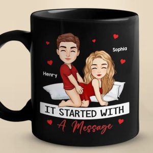 The Peanut Butter To My Jelly - Couple Personalized Custom Black Mug - Christmas Gift For Husband Wife, Anniversary