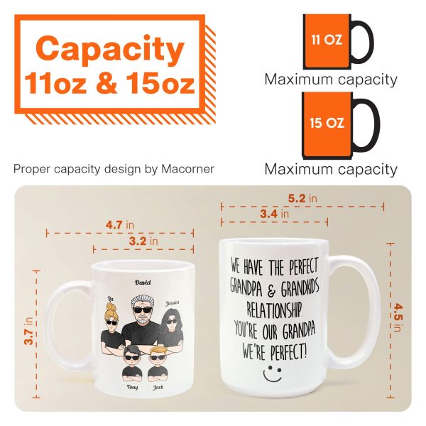 The Perfect Grandpa & Grandkid Relationship - Personalized Mug - Father's Day, Birthday Gift For Grandfather, Grandpa - From Grandkids, Grandchildren The Perfect Grandpa & Grandkid Relationship - Personalized Mug - Father's Day, Birthday Gift For Grandfather, Grandpa - From Grandkids, Grandchildren