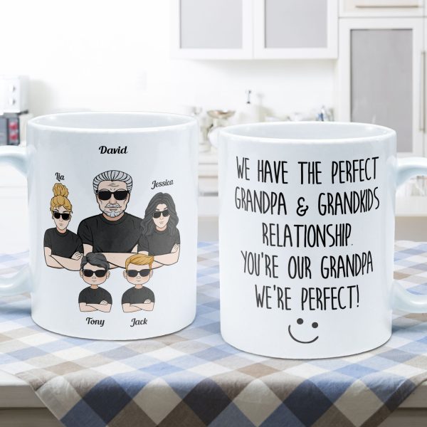 The Perfect Grandpa & Grandkid Relationship - Personalized Mug - Father's Day, Birthday Gift For Grandfather, Grandpa - From Grandkids, Grandchildren The Perfect Grandpa & Grandkid Relationship - Personalized Mug - Father's Day, Birthday Gift For Grandfather, Grandpa - From Grandkids, Grandchildren