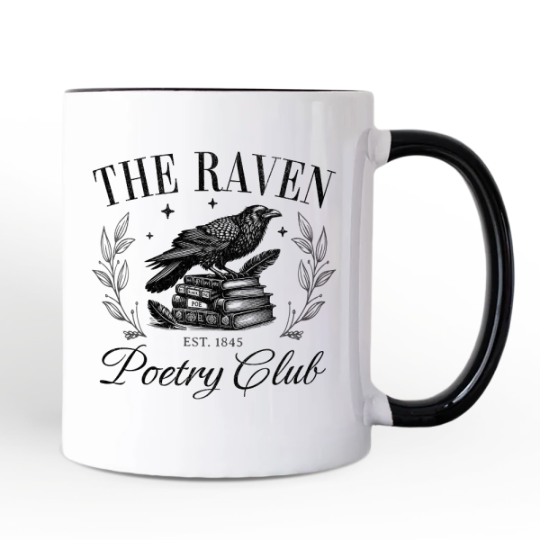 The Raven Poetry Club Edgar Allan Poe Personalized Mug, Dark Academia Bookish Gift with Custom Name The Raven Poetry Club Edgar Allan Poe Personalized Mug, Dark Academia Bookish Gift with Custom Name