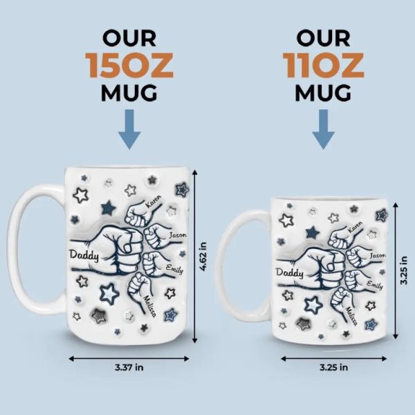 The Strong Bond Between Dad And Children - Family Personalized Custom 3D Inflated Effect Printed Mug - Father's Day, Gift For Dad, Grandpa The Strong Bond Between Dad And Children - Family Personalized Custom 3D Inflated Effect Printed Mug - Father's Day, Gift For Dad, Grandpa