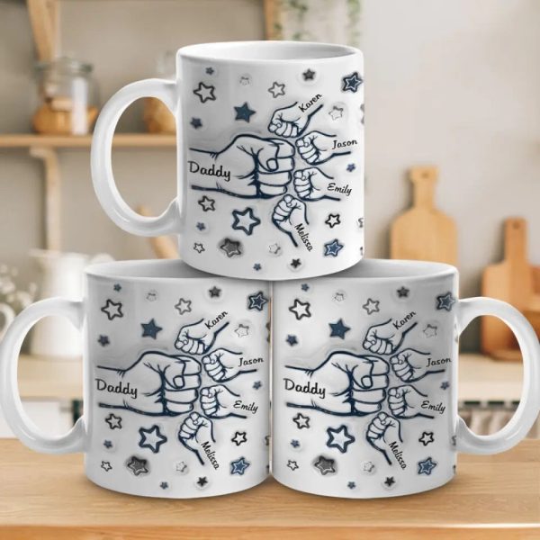 The Strong Bond Between Dad And Children - Family Personalized Custom 3D Inflated Effect Printed Mug - Father's Day, Gift For Dad, Grandpa The Strong Bond Between Dad And Children - Family Personalized Custom 3D Inflated Effect Printed Mug - Father's Day, Gift For Dad, Grandpa
