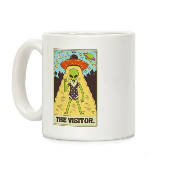 The Visitor Alien Tarot Card Coffee Mug The Visitor Alien Tarot Card Coffee Mug