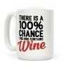 There Is A 100% Chance This Mug Contains Wine Coffee Mug There Is A 100% Chance This Mug Contains Wine Coffee Mug