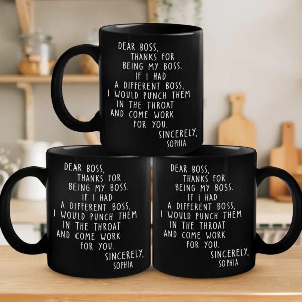 There Is Only One Boss- Coworker Personalized Custom Black Mug - Christmas Gift For Coworkers, Work Friends, Colleagues There Is Only One Boss- Coworker Personalized Custom Black Mug - Christmas Gift For Coworkers, Work Friends, Colleagues