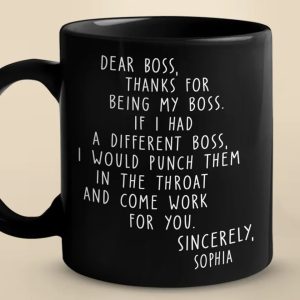 There Is Only One Boss- Coworker Personalized Custom Black Mug - Christmas Gift For Coworkers, Work Friends, Colleagues