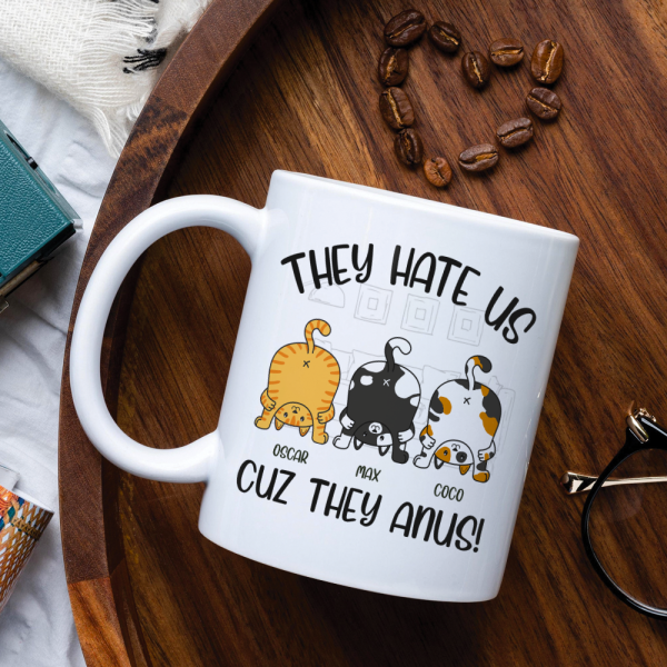They Hate Us Cuz They Anus Personalized Cat Mug, Gift For Cat Lovers They Hate Us Cuz They Anus Personalized Cat Mug, Gift For Cat Lovers