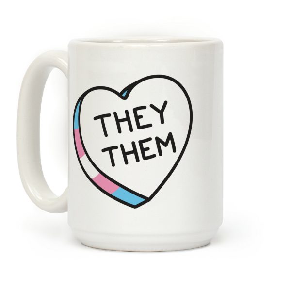 They Them Candy Heart Coffee Mug They Them Candy Heart Coffee Mug