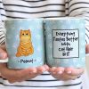 Things Get Better With Cat Hair Gift For Cat Mom Personalized Mug Things Get Better With Cat Hair Gift For Cat Mom Personalized Mug