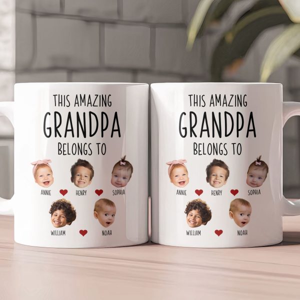 This Amazing Grandpa Belongs To Custom Kids Faces - Personalized Photo Mug This Amazing Grandpa Belongs To Custom Kids Faces - Personalized Photo Mug