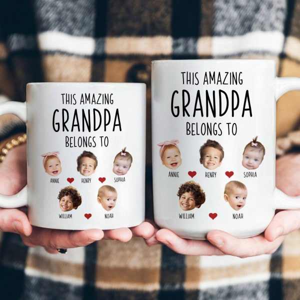 This Amazing Grandpa Belongs To Custom Kids Faces - Personalized Photo Mug This Amazing Grandpa Belongs To Custom Kids Faces - Personalized Photo Mug