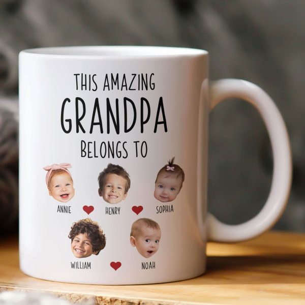 This Amazing Grandpa Belongs To Custom Kids Faces - Personalized Photo Mug This Amazing Grandpa Belongs To Custom Kids Faces - Personalized Photo Mug