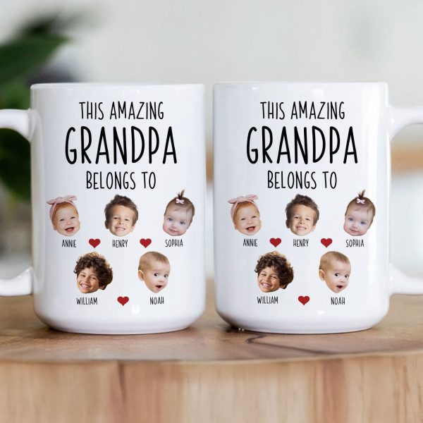 This Amazing Grandpa Belongs To Custom Kids Faces - Personalized Photo Mug This Amazing Grandpa Belongs To Custom Kids Faces - Personalized Photo Mug