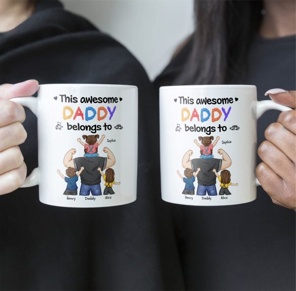 This Awesome Dad Belongs To Us - Personalized Mug This Awesome Dad Belongs To Us - Personalized Mug