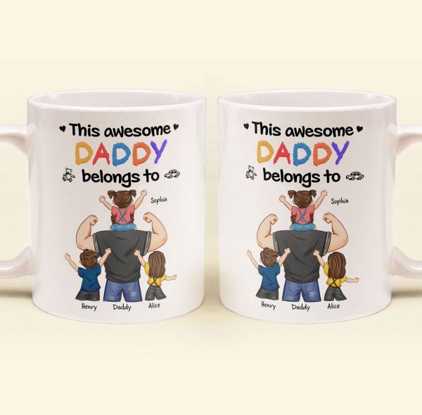 This Awesome Dad Belongs To Us - Personalized Mug This Awesome Dad Belongs To Us - Personalized Mug