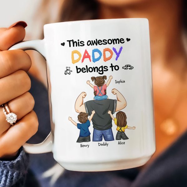 This Awesome Dad Belongs To Us - Personalized Mug This Awesome Dad Belongs To Us - Personalized Mug