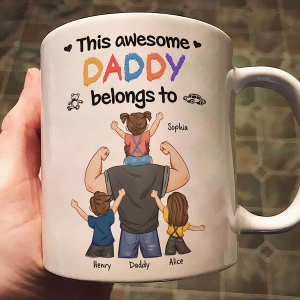 This Awesome Dad Belongs To Us - Personalized Mug This Awesome Dad Belongs To Us - Personalized Mug