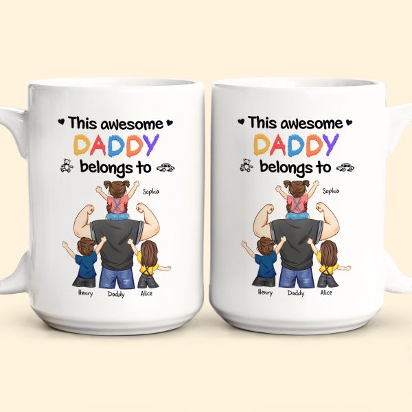 This Awesome Dad Belongs To Us - Personalized Mug This Awesome Dad Belongs To Us - Personalized Mug
