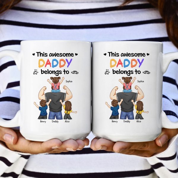 This Awesome Dad Belongs To Us - Personalized Mug This Awesome Dad Belongs To Us - Personalized Mug