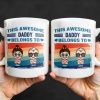This Awesome Daddy Belongs To, Cartoon Children - Personalized Custom Coffee Mug - DAD168_MG This Awesome Daddy Belongs To, Cartoon Children - Personalized Custom Coffee Mug - DAD168_MG