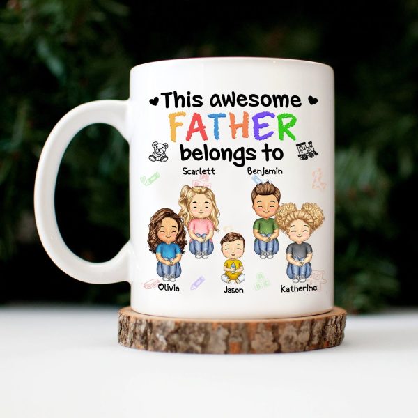 This Awesome Daddy Mommy Belongs To - Loving Gift For Mother, Father, Grandma, Grandpa - Personalized Custom Mug This Awesome Daddy Mommy Belongs To - Loving Gift For Mother, Father, Grandma, Grandpa - Personalized Custom Mug