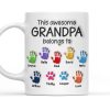 This Awesome Grandpa Belongs To - Personalized 3D Inflated Effect Ceramic Mug - Gift For Dad, Grandpa, Father's Day NA94