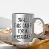 This Calls For A Spreadsheet Funny Coffee Mug, Accountant Excel Humor Gift for Office Coworker CPA, Birthday Christmas Gift