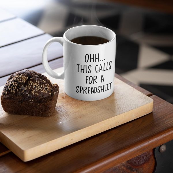 This Calls For A Spreadsheet Funny Coffee Mug, Accountant Excel Humor Gift for Office Coworker CPA, Birthday Christmas Gift