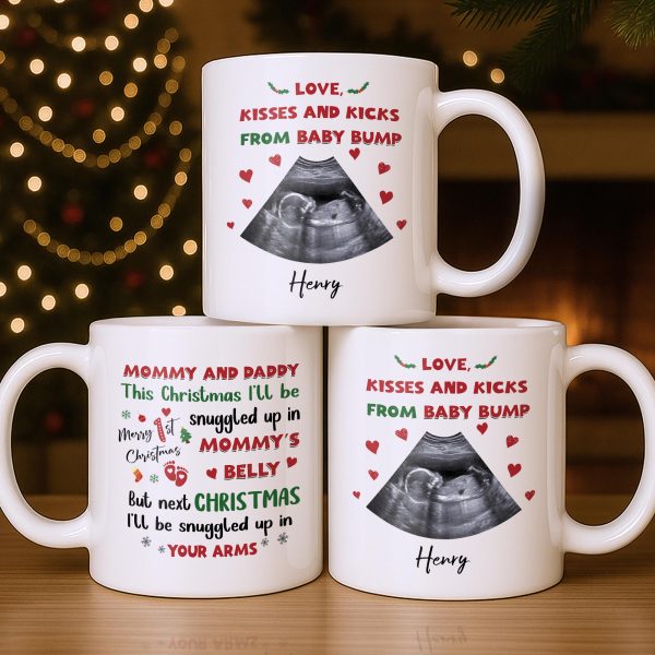 This Christmas Snuggled Up In Mommy's Belly, Baby Announcement - Personalized Custom Coffee Mug - XMAS208_MG This Christmas Snuggled Up In Mommy's Belly, Baby Announcement - Personalized Custom Coffee Mug - XMAS208_MG