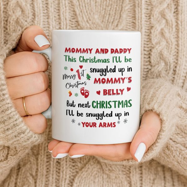 This Christmas Snuggled Up In Mommy's Belly, Baby Announcement - Personalized Custom Coffee Mug - XMAS208_MG This Christmas Snuggled Up In Mommy's Belly, Baby Announcement - Personalized Custom Coffee Mug - XMAS208_MG
