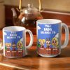 This Daddy Belongs To Kids Pixel Art - Personalized White Edge-to-Edge Mug