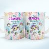 This Grandma Belongs To Cute Ocean Turtles - Gift For Grandmother, Mother, Mom - Personalized White Edge-to-Edge Mug