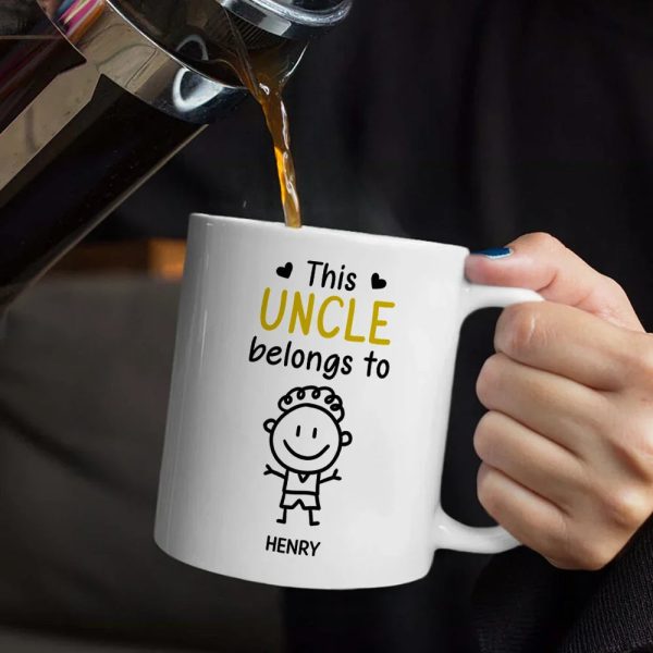 This Grandpa Belongs To Kid Stick Figures - Personalized Mug This Grandpa Belongs To Kid Stick Figures - Personalized Mug